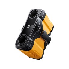 Felsted 菲仕德 雙渦輪掛腰風扇 100檔無級調速 換電設計USB充電風扇, 黃色, M41