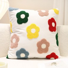 북유럽 쇼파쿠션 플라워 거실 등쿠션 방석 꽃쿠션, C. 45x45cm 커버 업그레이드 쿠션, D