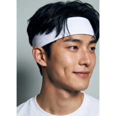 리스펙 2-Layer 스포츠 러닝 헤어밴드, 2개, 화이트