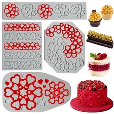 Acxydm 대형 거북이 잎 퐁당 몰드 2피스 잎 몰드 실리콘 야자수 잎 질경이 잎 초콜릿 몰드 세트 열대 식물 잎 몰드 설탕 공예 컵케익 쿠키 만들기용 3D 실리, 하트