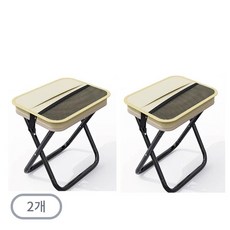 보니르 초경량 접이식 캠핑의자 크로스백, 2개, 아이보리