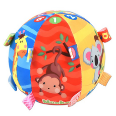 오즈토이 동물 딸랑이 방울 촉각 헝겊 아기공, mix, 2개