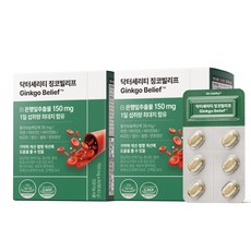 닥터세리티 징코빌리프 60정 은행잎추출물 혈행 식물성코팅 S7, 2개