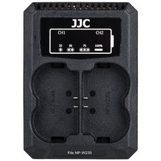 JJC 富士相機電池充電器 USB雙槽設計 適用NP-W235 NP-W126 NP-W126S 內置充電線, NP-W235