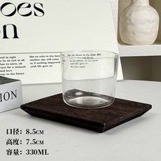H152 超薄斜桶杯 簡約玻璃杯 冰美式咖啡杯 冷飲杯 428ml, H73口杯,301-400毫升, 1個