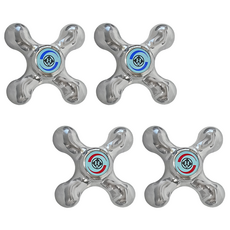 리브문 십자형 수도꼭지 손잡이 교체용 (냉수2p 온수2p), 1세트