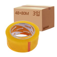 벡셀 개별포장 박스테이프 80m, 3개, 투명