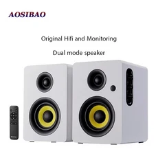 슈퍼 베이스 스피커 액티브 2.0 하이파이 나무 모니터 컴퓨터 USB TV 블루투스 확성기 4 인치 80W, 01 4", 01 스피커, 01 2pcs