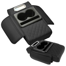 심플리프 차량용 컵홀더 콘솔 쿠션 팔걸이, 1개, 블랙