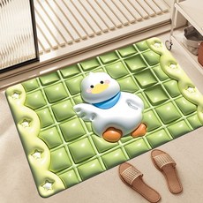 폴라도레 빨아쓰는 규조토 발매트 착시 3D 입체 귀여운 캐릭터 주방 욕실 화장실 매트, 20.신나는덕, 1개