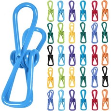 SenseYo 30피스 랜덤 컬러 칩 클립 빨래 집게 식품 포장용 PVC 코팅 백 식품 클립 밀봉 공예 파프 의류용, SenseYo 30피스 랜덤 컬러 칩 클립 빨래 집게,