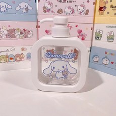 산리오 샴푸통 디스펜서 공병 욕실 1+1 캐릭터 다용도 디스펜서 키티 주방 바디워시, 1개, B. 곰 안은 시나모롤 300ml 로션병