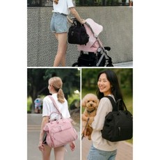 기저귀 가방 백팩 출산용 수납 유모차 보냉 방수 이너백 파우치 육아 외출용 대용량 데일리 추천, 기저귀가방 핑크