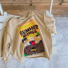 兒童韓版春季卡通衛衣 經典Dennis the Menace Summer Games印花