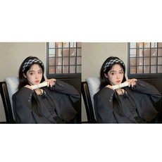 zoozmini黑白格子髮箍黑色小香風高級感發捆網紅洗臉棋盤格女發卡, 1個, 黑白格子髮箍【二個裝】