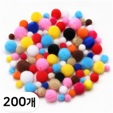 펴나나다 10mm 20mm 컬러 폼폼이 색방울, 200개, 혼합색상