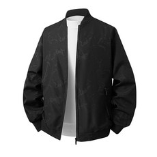 棒球領迷彩防風保暖長版棉外套 - 男士青年休閒運動上衣