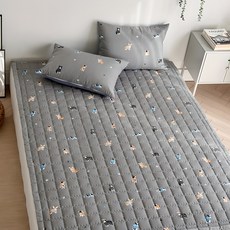 LaMonte 小狗圖案細纖維床墊兼地墊, 灰色