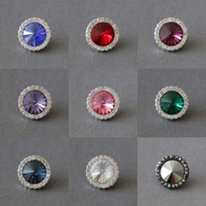 15mm 여성 의류 강아지 리폼 블라우스 셔츠 고급 보석 단추, 3-투명블랙(그레이), 1개