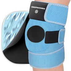 KingPavonini 3-in-1 Knee Ice Pack Wrap After Replacement Surgery Reusable Gel Ice Packs for Injur, 하늘색