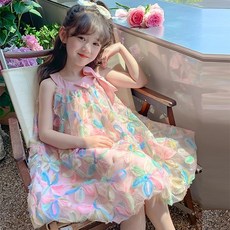 키즈목마 여름 여아 러블리 썸머 플라워 반팔 원피스 주니어 초등 여아 프린세스 드레스 바캉스 원피스663