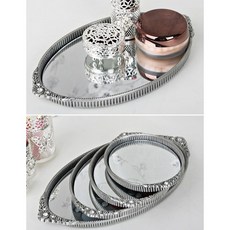 체인타원쟁반 주석/화장품쟁반/화장품트레이, 단품, 1개