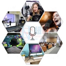 USB電容麥克風 錄音設備, 詳見包裝, 黑色, C300A