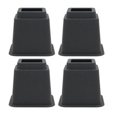 STK 4 세트 무거운 의무 침대 라이저 저장 대형 라이저 오프닝 적합 4 개의 다리가있는 모든 가구, 설명, 블랙