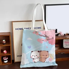 대용량 귀여운 토트 백 Bubu Dudu 팬더 베어 휴대용 만화 캔버스 가방 클래스 파일 가방 틈새, 02 style 5
