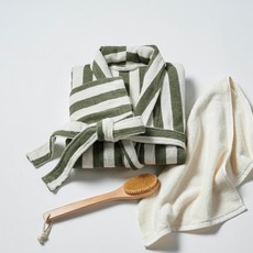 [JAJU/자주] 스트라이프 테리 가운_카키, 1개, 카키