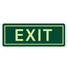 눈에 잘 띄는 영어 EXIT 비상구 안내 부착식 야광 표지판 스티커, 형광, 1개