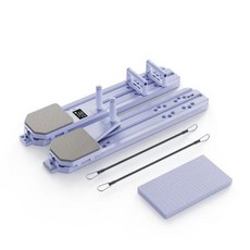 健腹板 健腹輪 靜音自動回彈 腹肌訓練器, 紫色三檔阻力調節+40種鍛鍊方式 帶計時