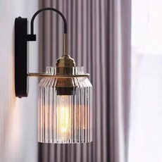 神燈燈飾 輕奢銅環玻璃壁燈 E27燈頭 漏斗/開口壁燈 設計師款 浴室/床頭/過道壁燈 24H出貨, 僅燈具|無需燈泡