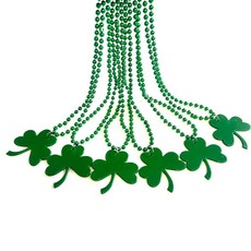 GZYSSL 성 패트릭의 날 토끼풀 비즈 목걸이 그린 아일랜드 축제 성 패트릭의 날 퍼레이드 비즈 목걸이 파티 장식 48개