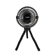 Uniscope USB充電三腳架桌面風扇，多功能便攜式迷你風扇，辦公室/居家/戶外, Black, 萬用型風扇