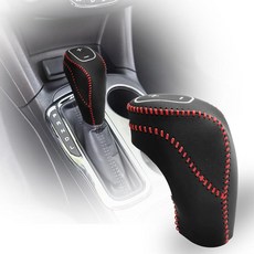 미국출고 아마존4.5+ 189152 LANZMYAN 핸드 스티치 기어 시프트 노브 커버 쉐보레 프리미엄 가죽 보호 말리부 2016-2020 크루즈 2016-2019용 자동, Red