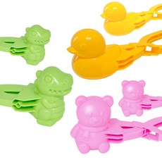 눈오리 집게 공룡 곰돌이 눈집게 6남매 오리 스노우볼 메이커 6종 세트, 눈집게 6종 세트(6남매), 1개