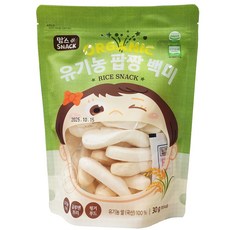 맘스스낵 유기농 팝짱 백미, 백미맛, 30g, 2개