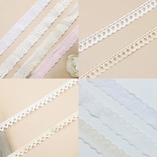 면 레이스 리본 토션 토숀 레이스천 C0, 10.콩알이-내츄럴, 1개