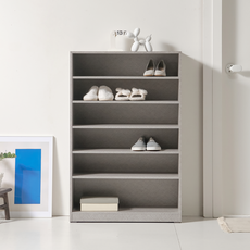 하우스비 리노 H1645 신발장 800 상하부장 세트 방문설치, 그레이, 6단