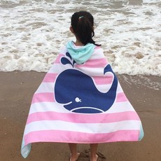 兒童純棉浴巾鬥篷 寶寶吸水沙灘浴袍 中大童帶帽