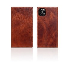 SLG Design 上蠟復古風 頂級真皮 側掀式皮套 喵之隅, 1個, 棕色,iPhone 11 Pro (5.8吋), 棕色