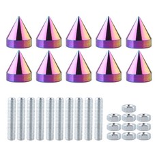 10PCS 레이싱 알루미늄 CUS 스타일 오토바이 자동차 플레이트 볼트 너트 M6 나사 장식 액세서리, Colorful