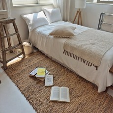 이플 여름 거실 카페트 라탄 공예 원형 사각 매트