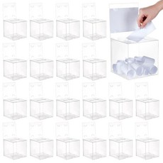UNICRAFTALE 25-Pack Clear Raffle Boxes with Slot Transparent PVC Ballot Ticket Cube Box Flodable P, UNICRAFTALE 25-Pack Clear Raff
