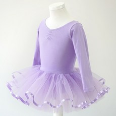 국내제작 면스판 긴팔 고급 새틴 포인트 스냅형 유아 발레복 풍성한 튜튜