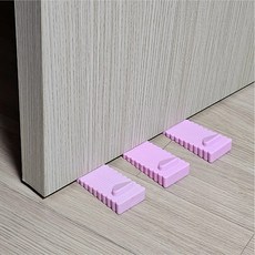 문닫힘방지 도어스토퍼 방문 끼임 소음 방지 스토퍼 3P, 핑크, 3개