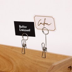 원형와이어 클립(4컬러 택1)-가격표 네임택 명함 메모꽂이 홀더 쇼클립 빵가격표 베이커리이름표, 1개, 실버(소)