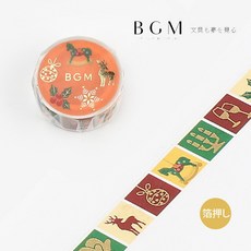 BGM 聖誕節限定 金箔和紙膠帶 聖誕圖案, 1個