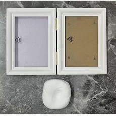 고양이 발도장 발자국 키트 사진 액자 기념용 추모용 우드화이트 개, 1개